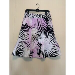 Gap Skirt Women's 6 Lined A-Line Skirt Black & Pink Floral Print Lightweight
